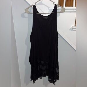Torrid Black Lace Hem Long Top
